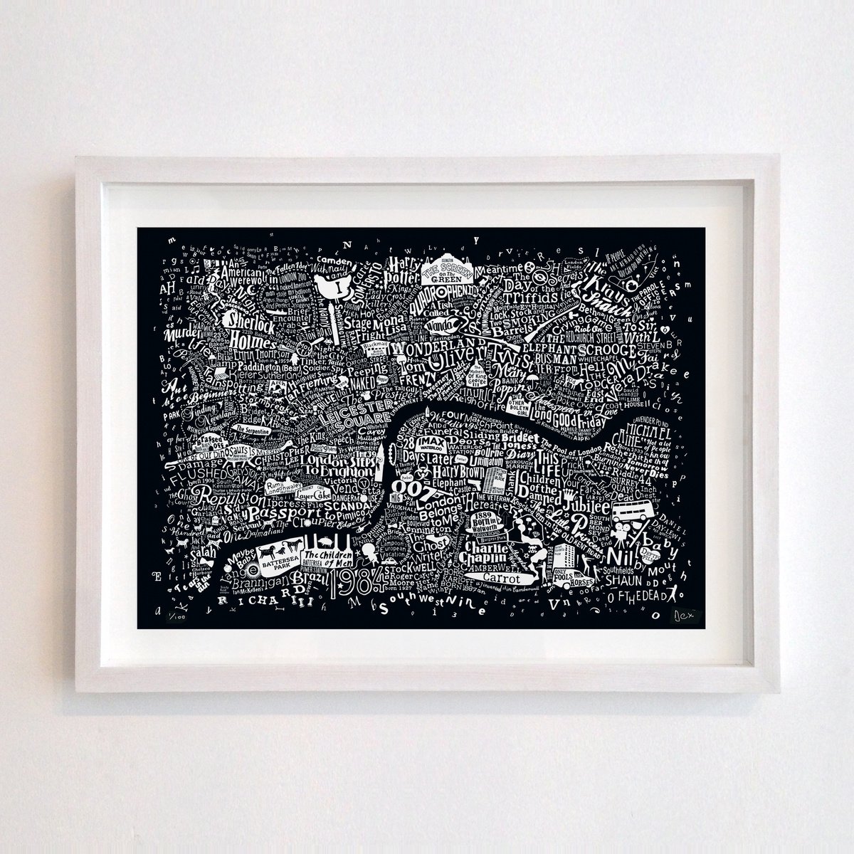 CENTRAL LONDON FILM MAP (Black A3) by Dex