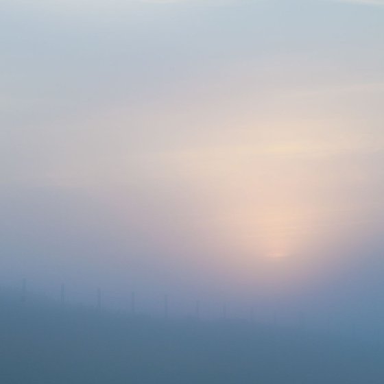Sea Mist I - Misty blue sunrise on fine art paper