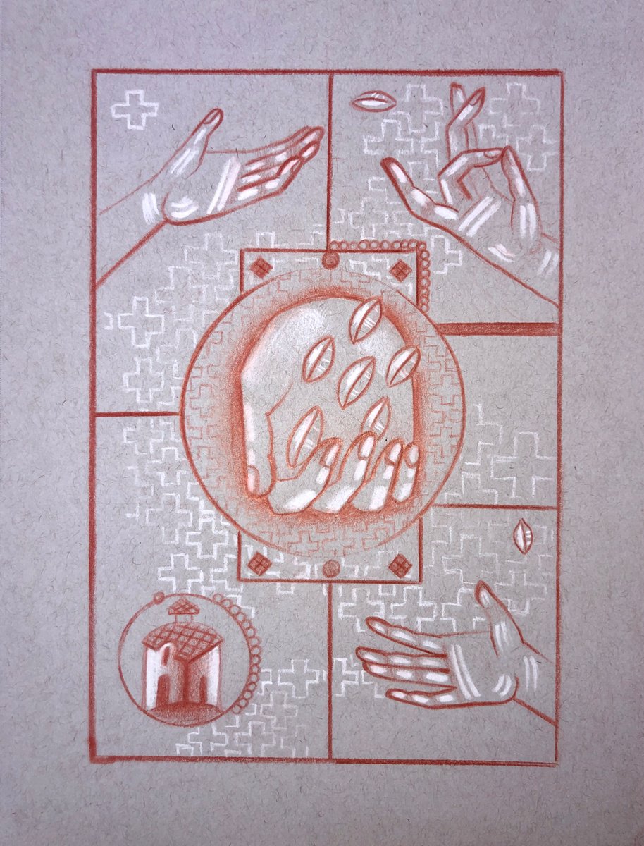 Naive Abstract Pencil Drawing By Yuliia Chaika, 12 X 9", Abstract Contemporary Graphics, Original Artwork