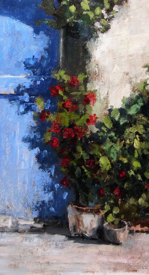 Provencal Door and Geraniums by Pascal Giroud