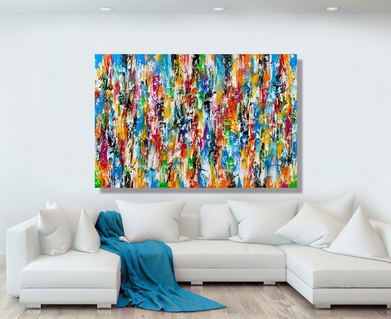 Pure Joy - XL LARGE,  TEXTURED ABSTRACT ART – EXPRESSIONS OF ENERGY AND LIGHT. READY TO HANG!