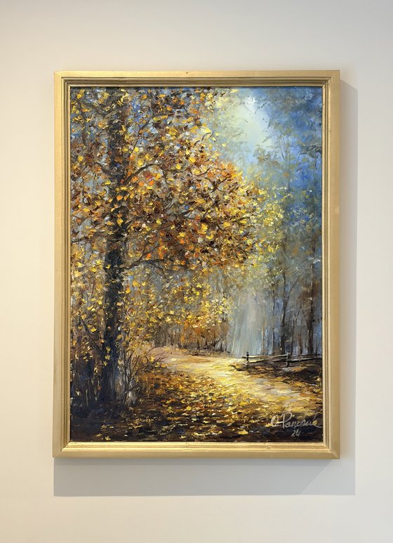 Original Autumn Forest Oil Painting