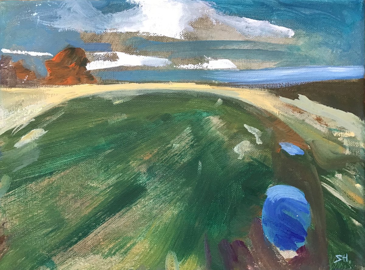 Organic Landscape Oil Painting By Sandra Haney, 12 X 9", Shadow On The Plateau, Original Artwork