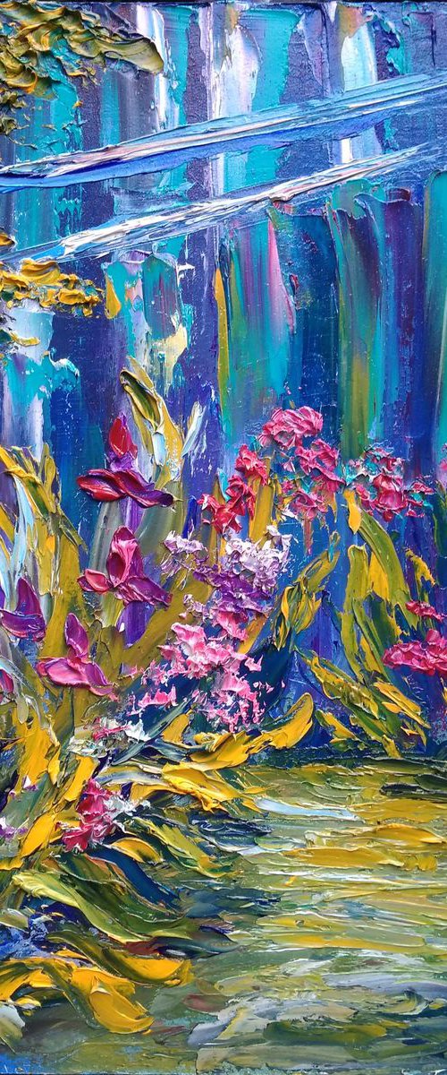 Flowers and fence in village by Oksana Fedorova