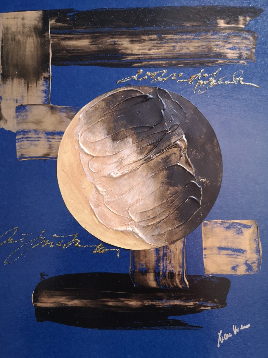 Abstract Painting By Ivana Urso, 11 X 13, Moon, Original Artwork