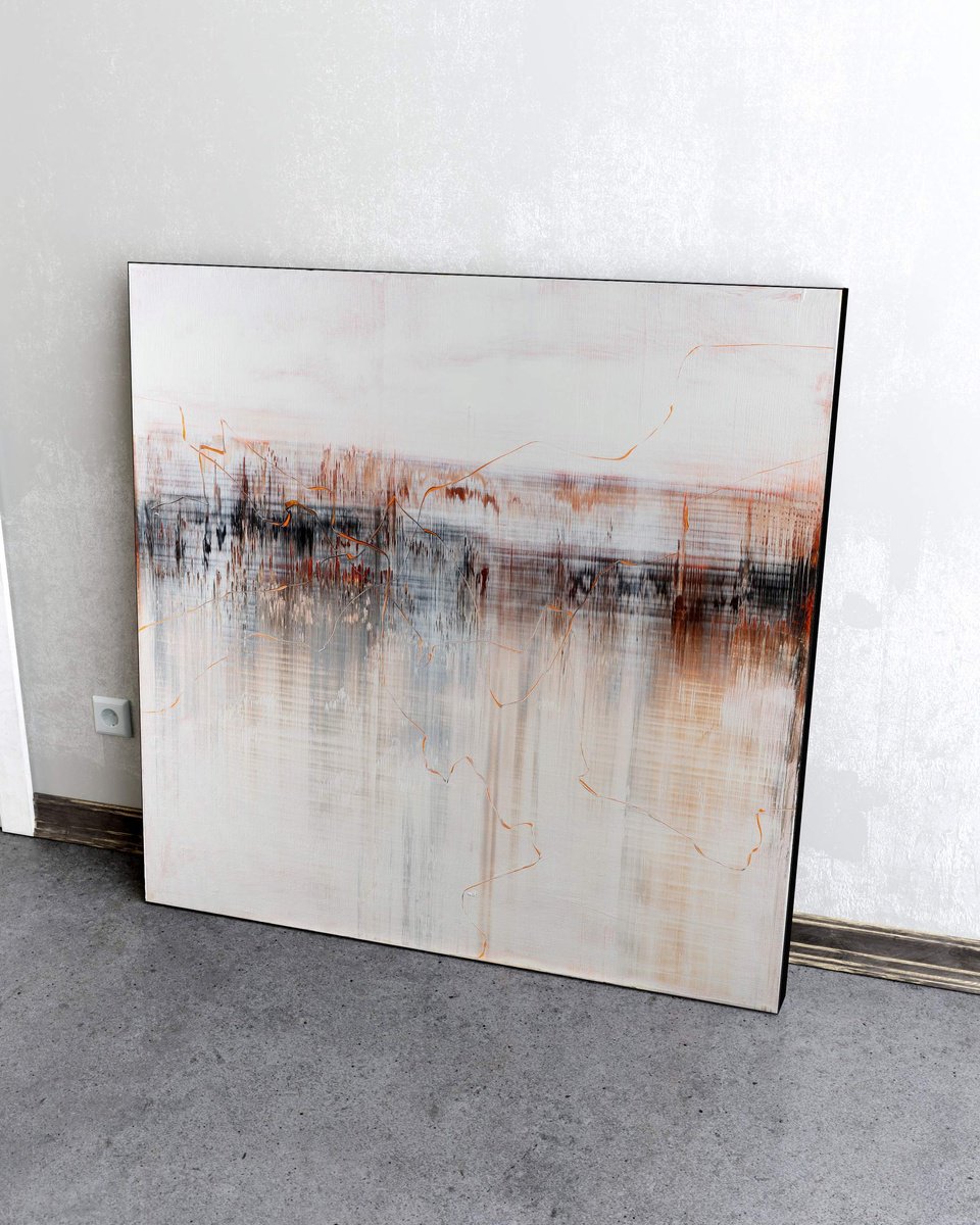 Organic Abstract Acrylic Painting By Nemanja Nikolic, 36 X 36", The Weight Of Light, Original Artwork