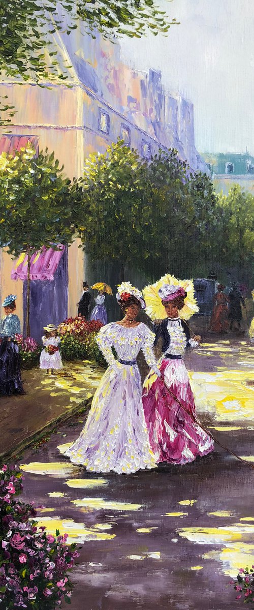 SOCIALITE TALK - High society. Aristocrat. Fluffy dresses. Summer. Women. Etiquette. Walk along the embankment. by Marina Skromova