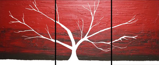 red artwork tree