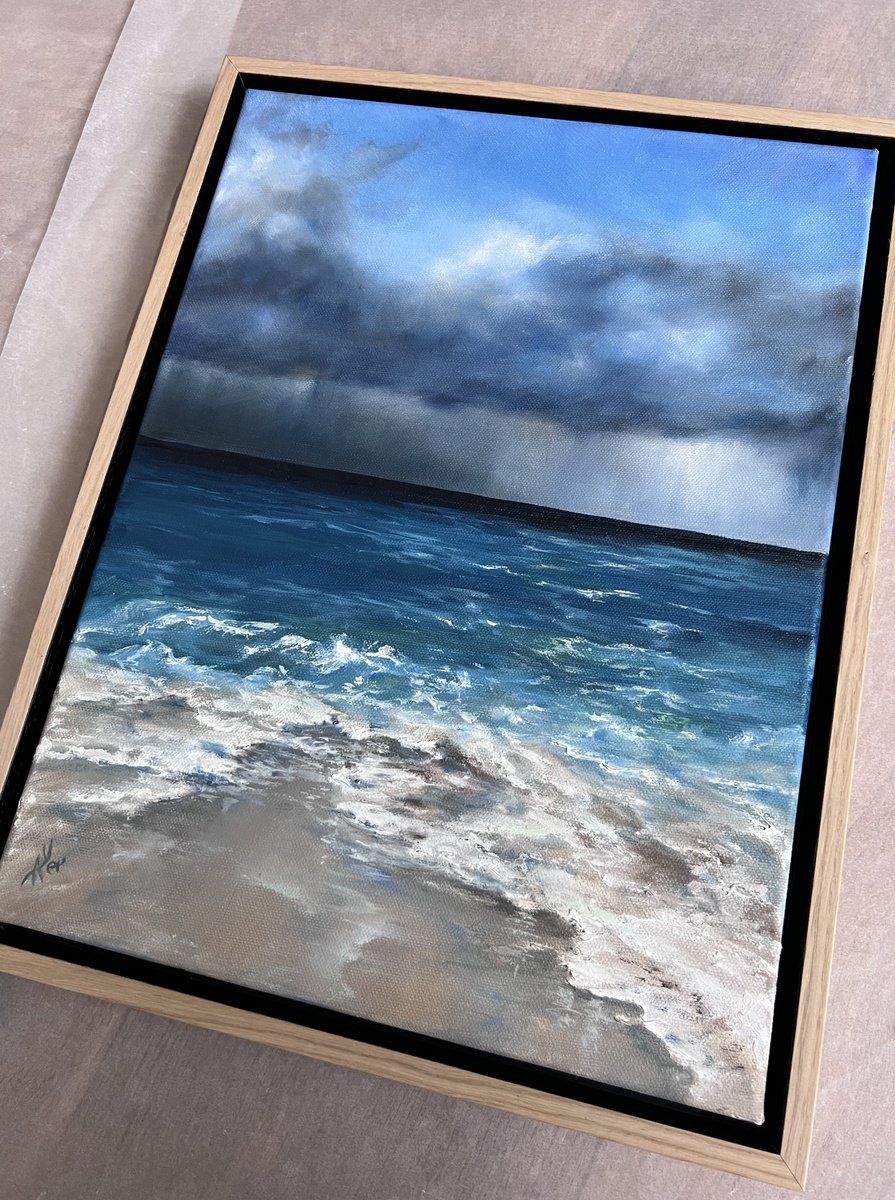 Photorealistic Landscape Oil Painting By Alesia Yeremeyeva, 12 X 16, Tropical Rain, Original Artwork