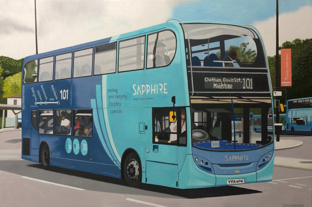 Photorealistic Transport Oil Painting By Jill Ann Harper, 32 X 22, Arriva, Original Artwork