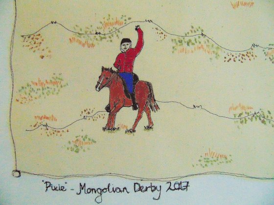 "The Mongolian Derby" - Commission textile collage