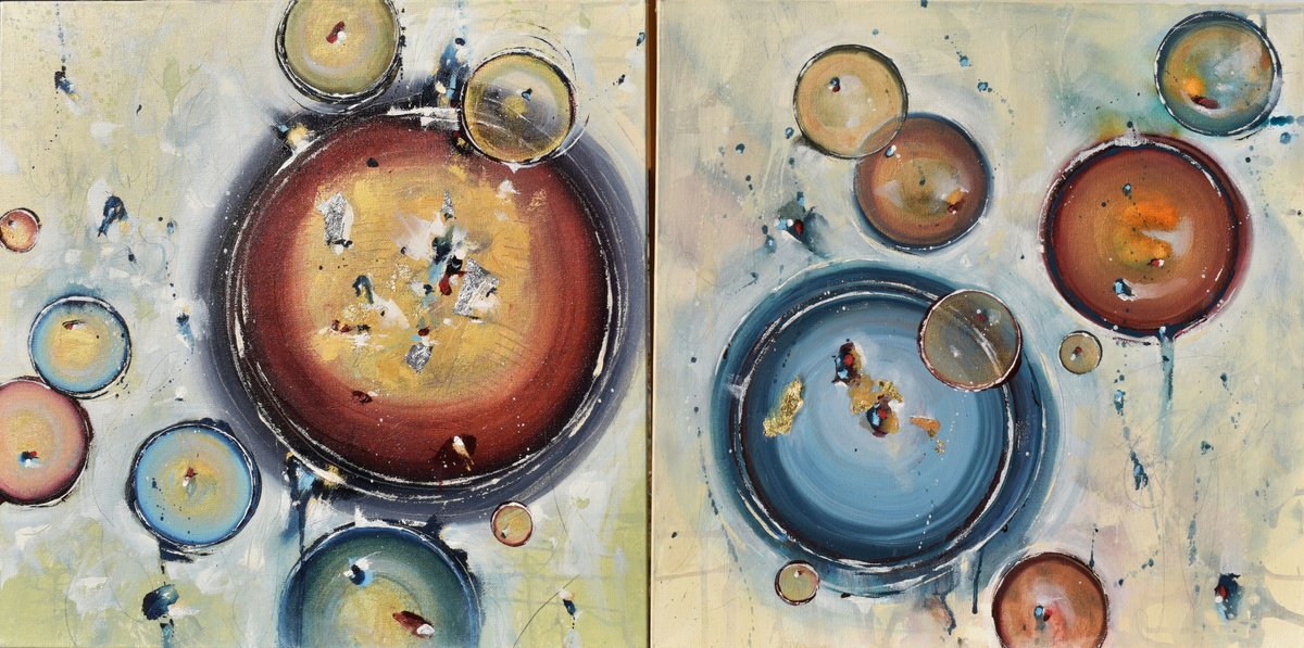 Geometric Abstract Oil Painting By Cynthia Ligeros, 40 X 20, The End Is The Beginning, Wild Promises, Original Artwork