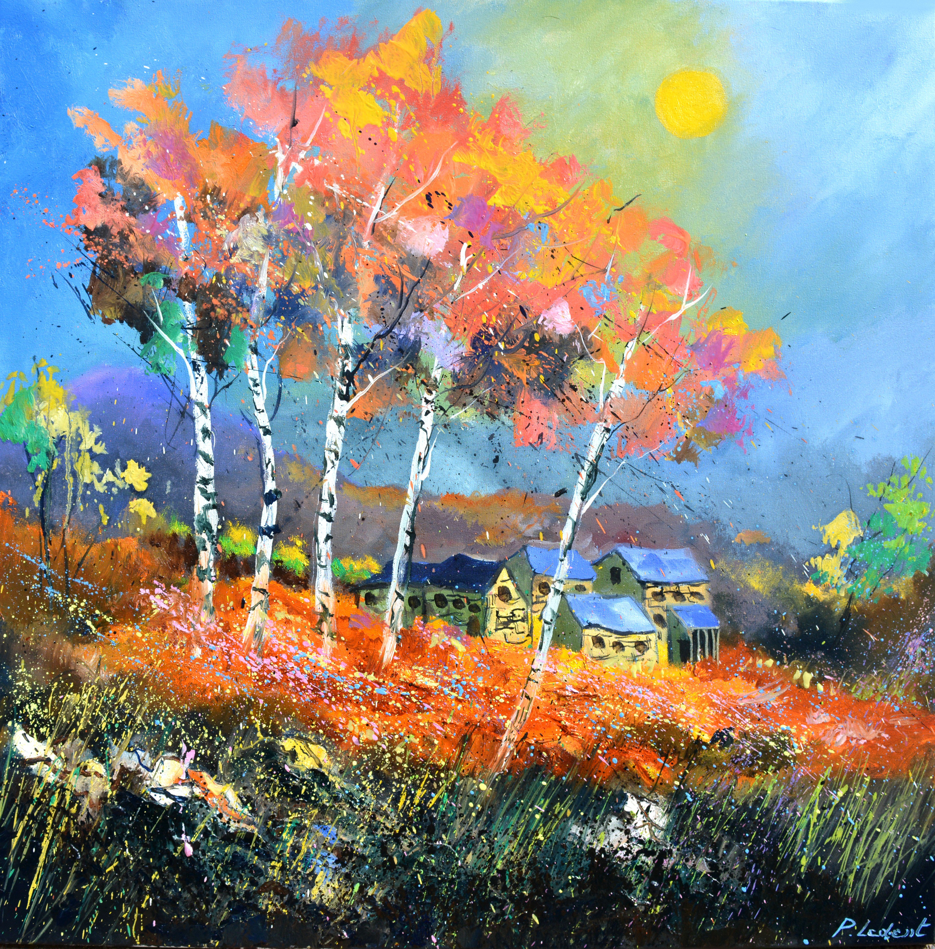 Pol Henry Ledent | Original Oil Painting | Rich Autumn Colors | 70 X 70Cm | Artwork For Sale On Artfinder