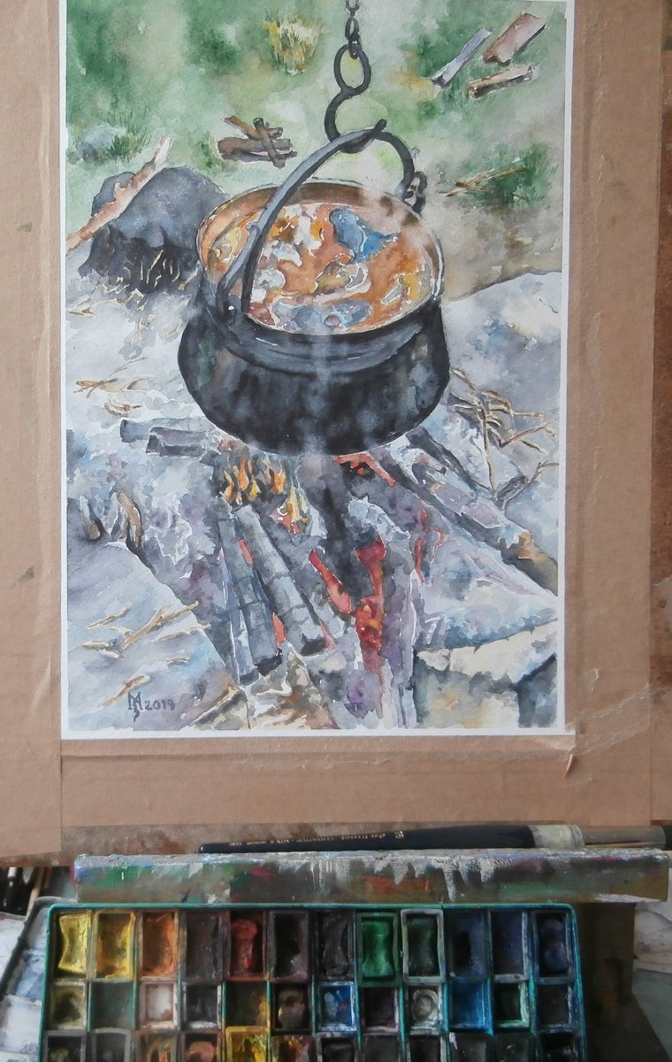 Impressionistic Watercolour , Fish Soup By Zoran Mihajlovic Muza, 9 X 13, Artwork For Sale On Artfinder