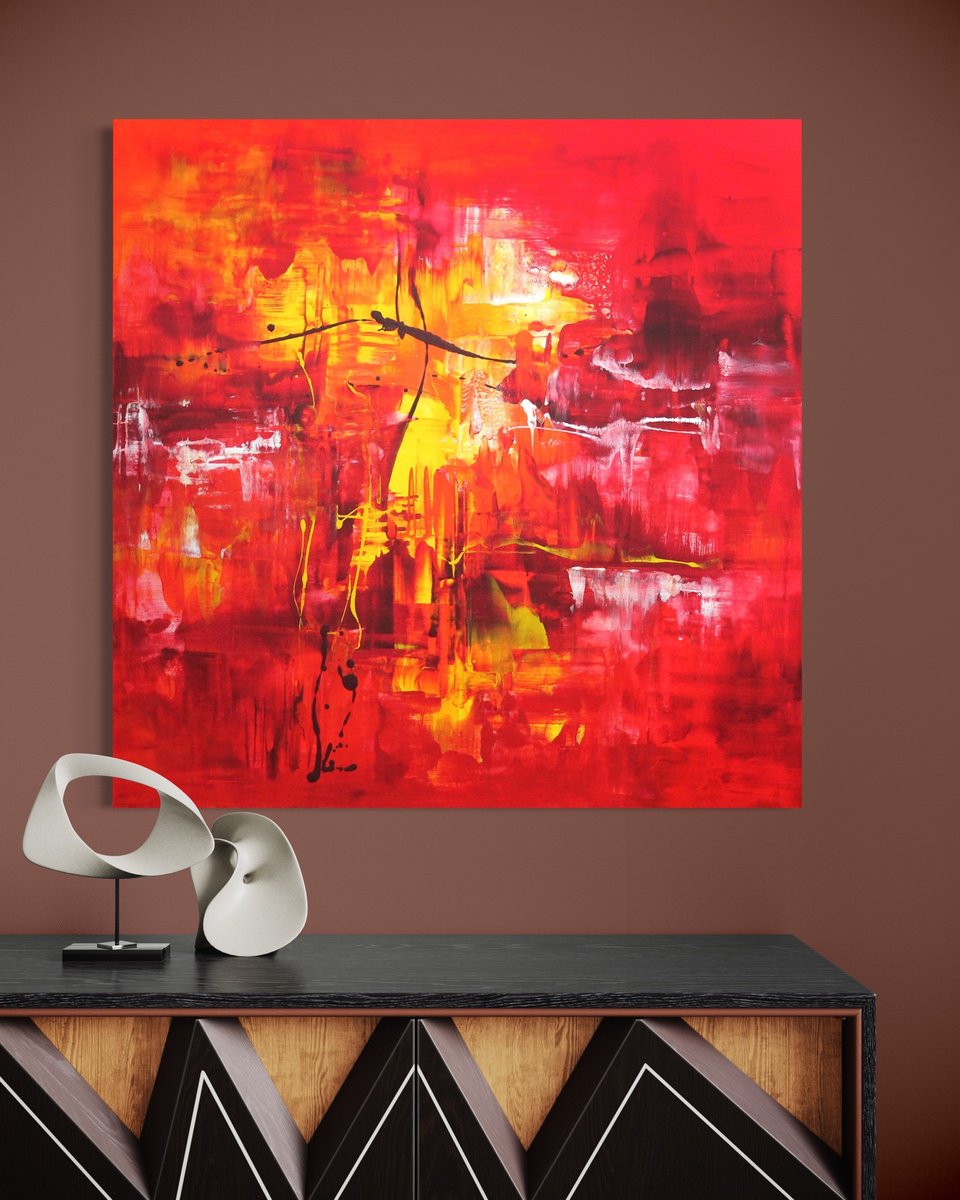 Abstract Acrylic Painting By Paresh Nrshinga Frsa, 36 X 36", Life Journey I, Original Artwork