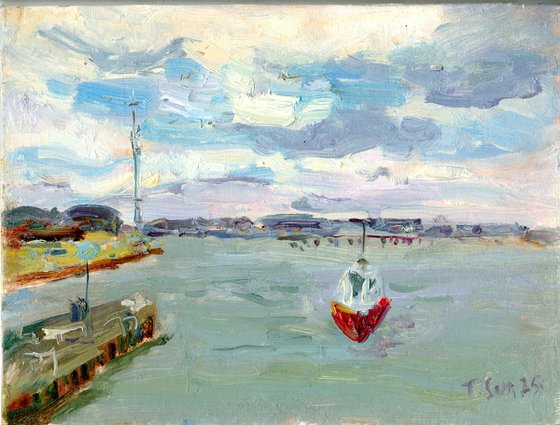 Spring sky. Harbour. Hove.