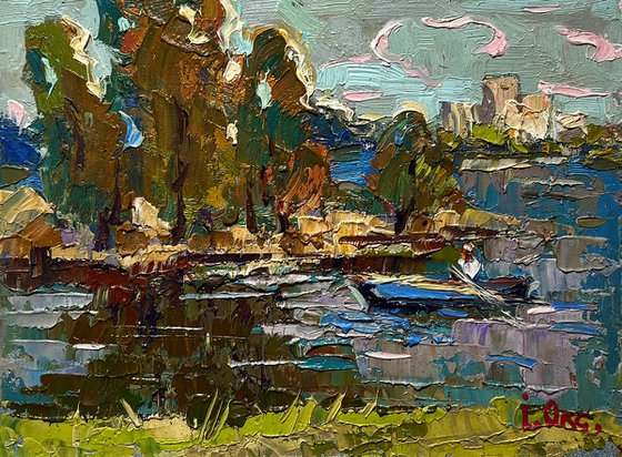 Outside the city by boat