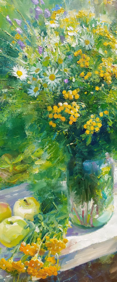 Wildflowers with apples by Valentina Andrukhova