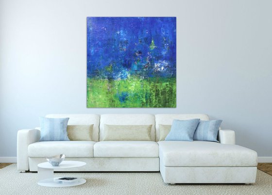 Clear Sky, Green Earth - Large oil painting