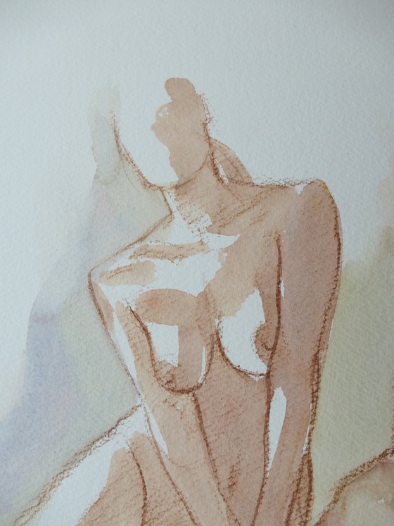 Seated female nude 2 poses