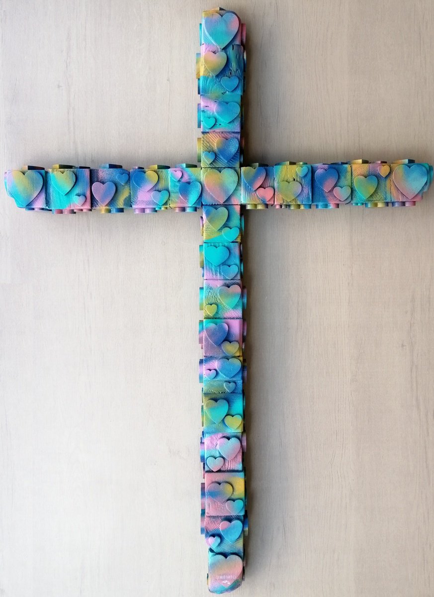 Urban And Pop Still Life Wood Sculpture By Segutoart, 34 X 47", Love Me, Original Artwork