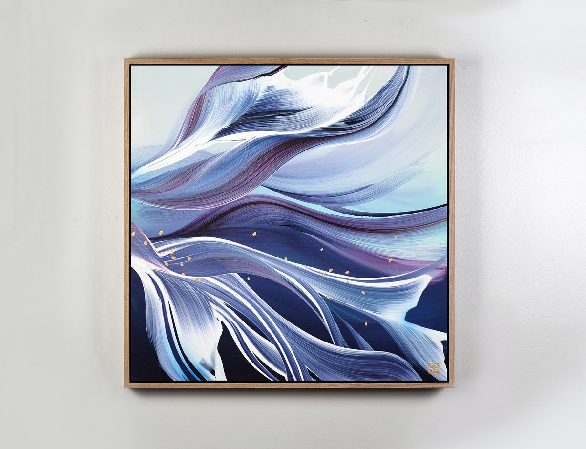 Abstract Acrylic Painting By Novi Lim, 25 X 25", Morning Lightness, Original Artwork