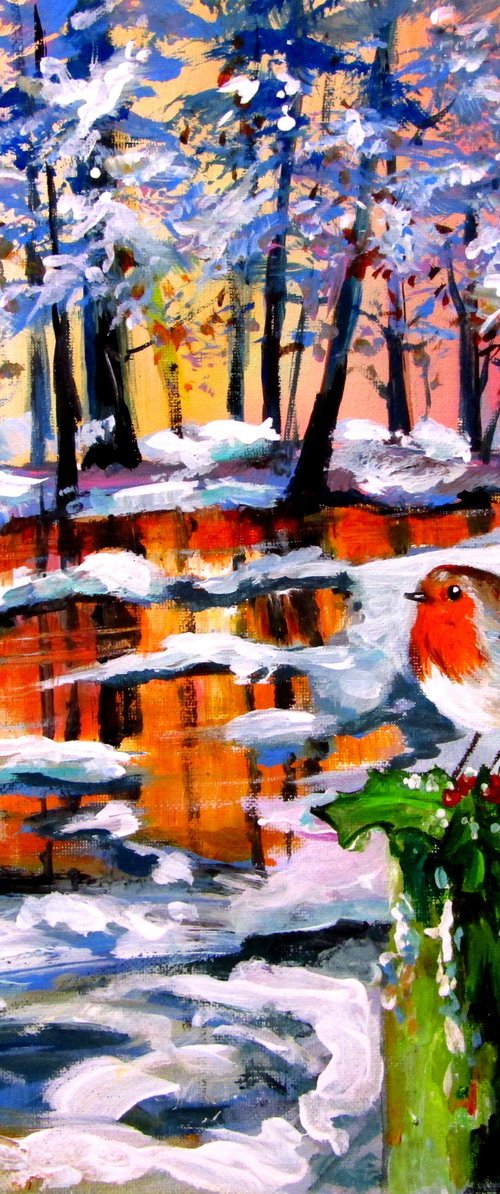 Robin in the forest by Kovács Anna Brigitta