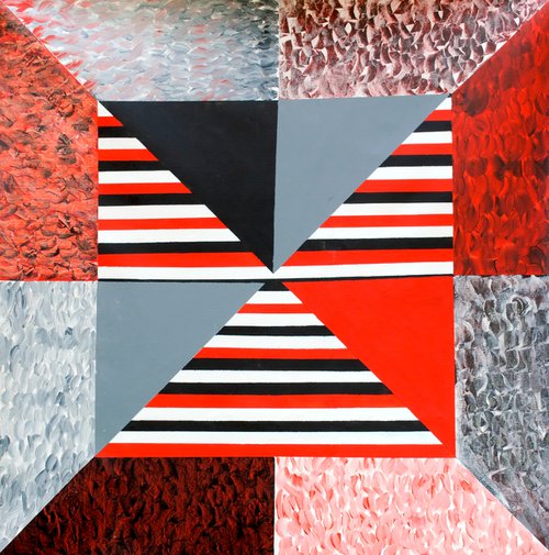 Large abstract Red horizon by Sumit Mehndiratta