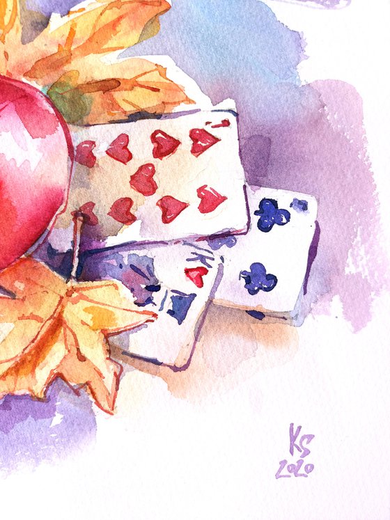 "Signs of Autumn" original watercolor painting