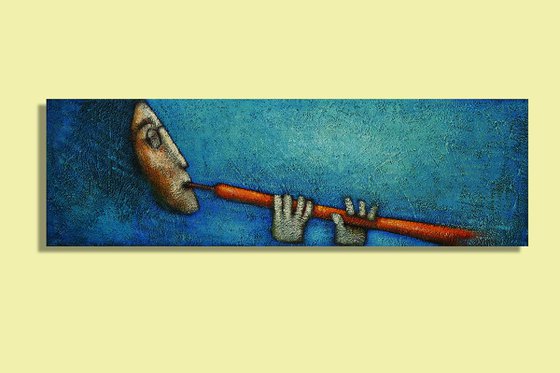 Aqua Oboe ( 100cm x 30cm)