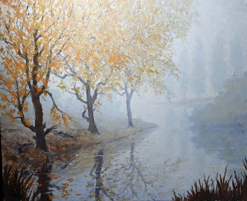 autumn XI mist on the river by Colin Ross Jack