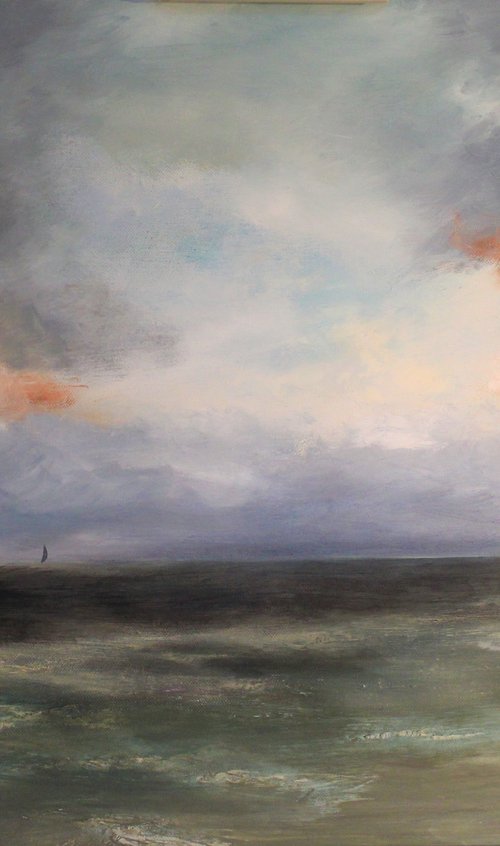 Seascape with Sail by Michael McNaughton