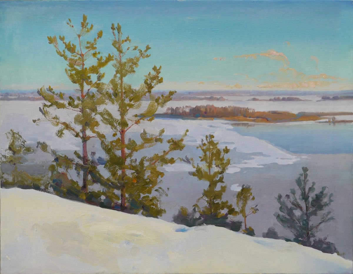 Pines Over The Dnieper By Victor Onyshchenko, 35 X 28, Artwork For Sale On Artfinder