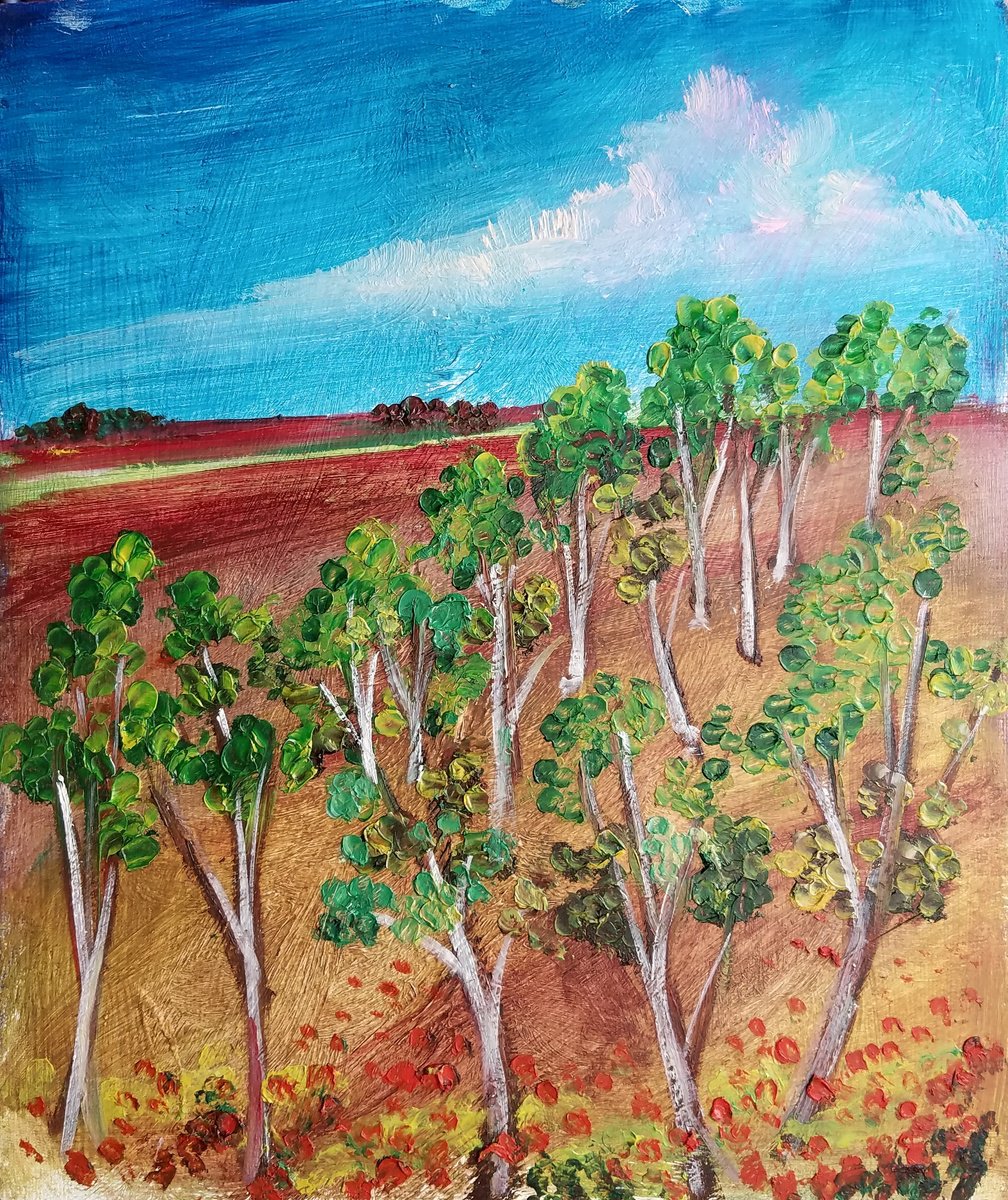 Impressionistic Landscape Oil Painting By Kevin Blake, 10 X 12", Van Goghs Countryside 5, Original Artwork