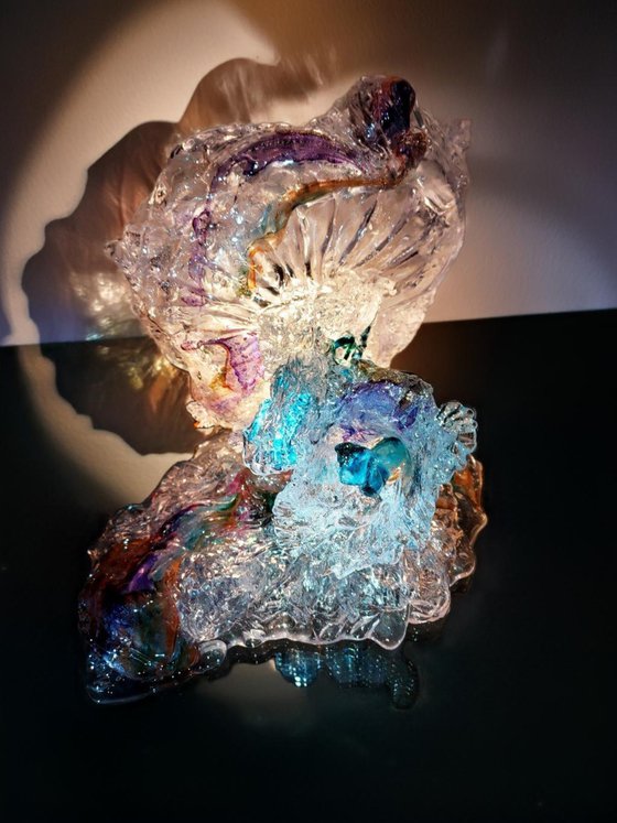 Lighted Glass Sculpture Corals