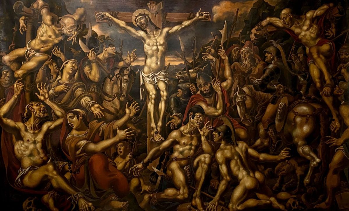 Surrealistic Oil Painting , Crucifixion By Oleg And Alexander Litvinov, 37 X 61, Artwork For Sale On Artfinder