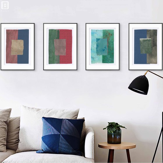Geometric abstract wall art
