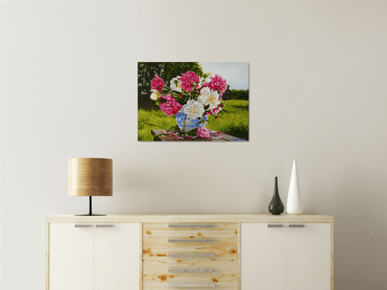 Peonies Painting Landscape