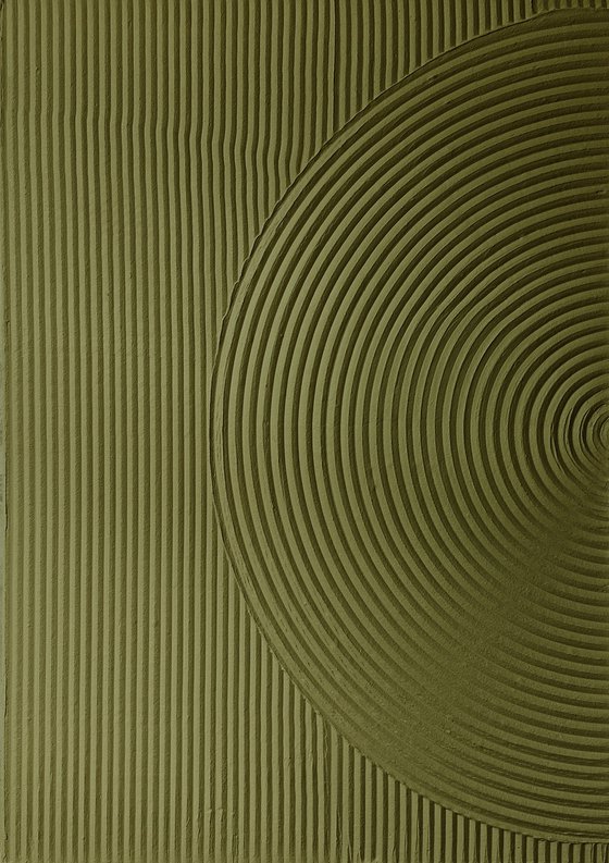 "Field 4" High textured abstract green art