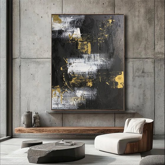 Gold and Black Abstract Glints