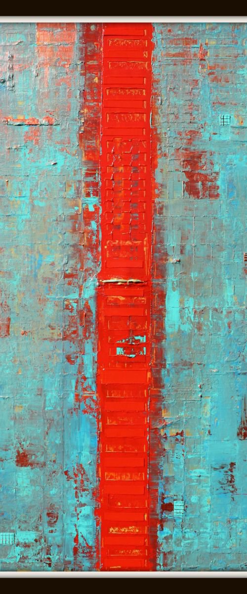 Primitive Abstract Red Line by Robert Lynn