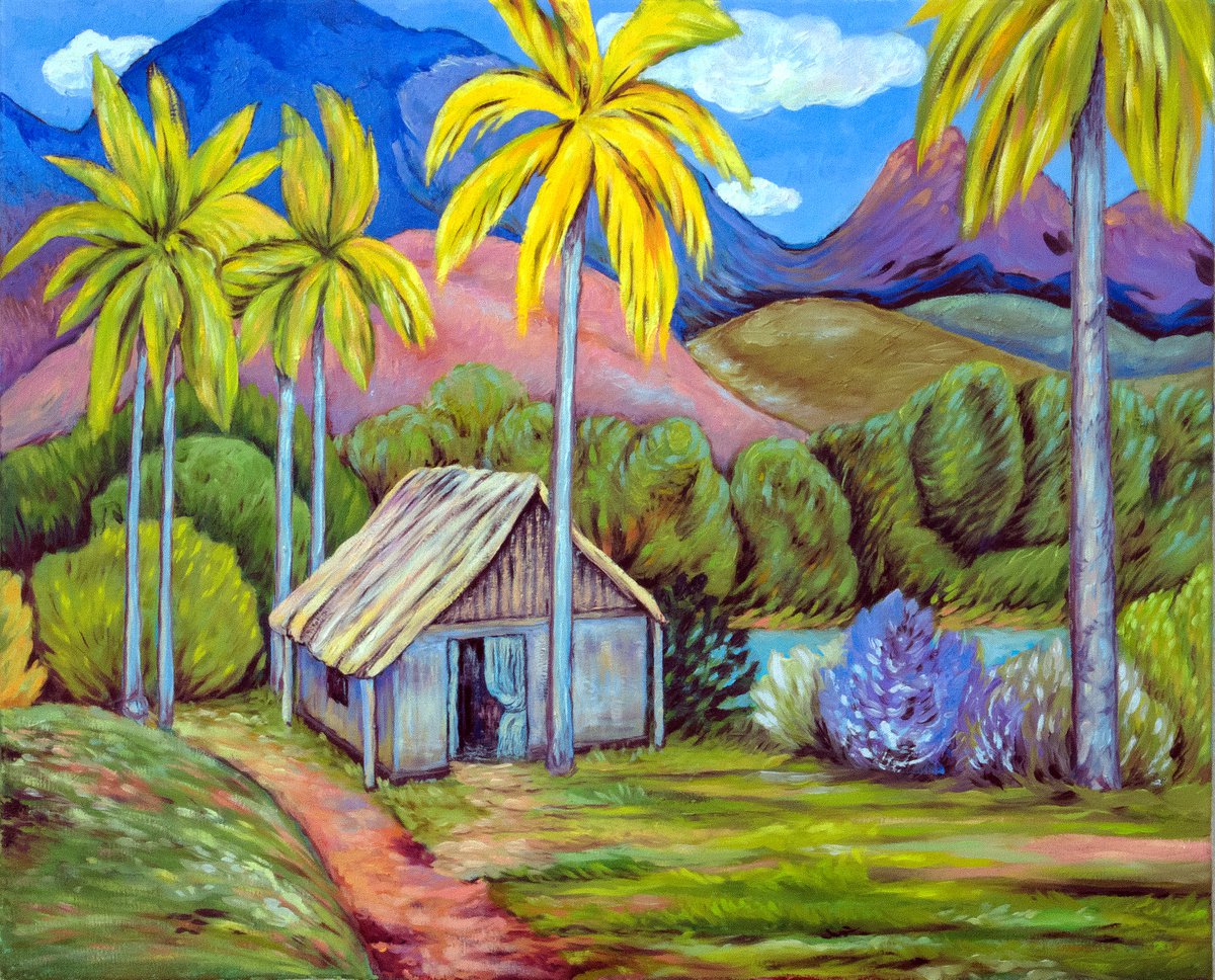 Four Palms and Mountains by Suren Ter-Avakian
