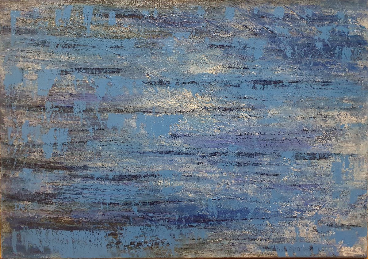  Abstract Moments In Blue By Silvija Horvat - Natadamano, 28 X 20, Artwork For Sale On Artfinder