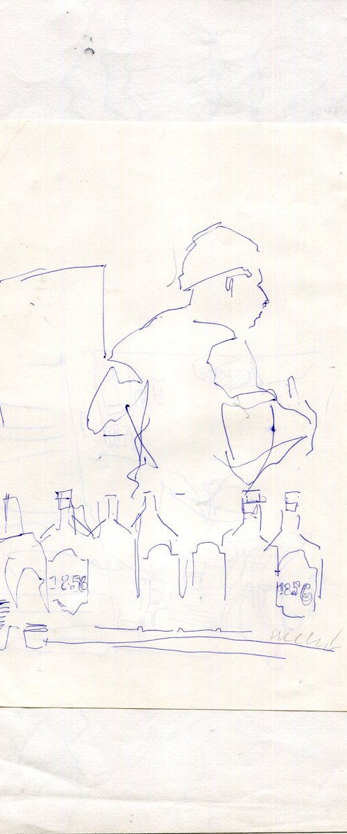 The Barman, sketch by Hannah Clark