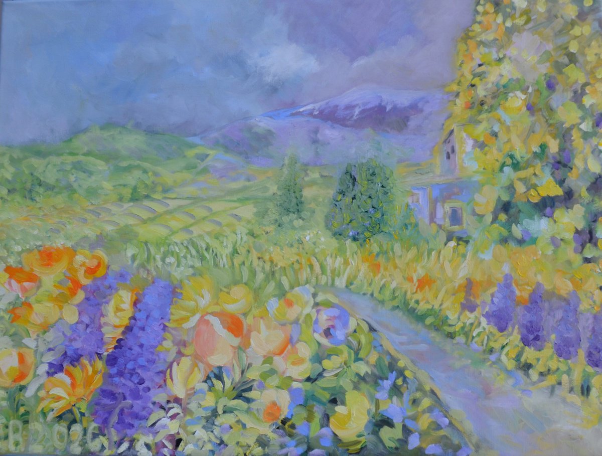 Tuscan Hills By Lesley Blackburn, 32 X 24, Artwork For Sale On Artfinder