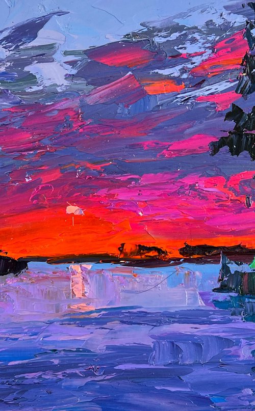 Evening Over the River by Boris Serdyuk