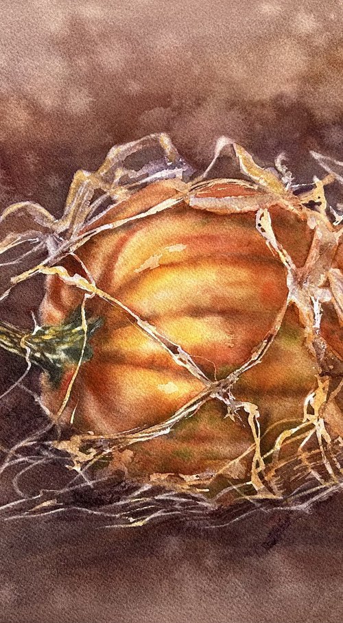 Pumpkin and hay by Alina Karpova