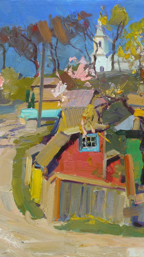 Street near the church by Victor Onyshchenko