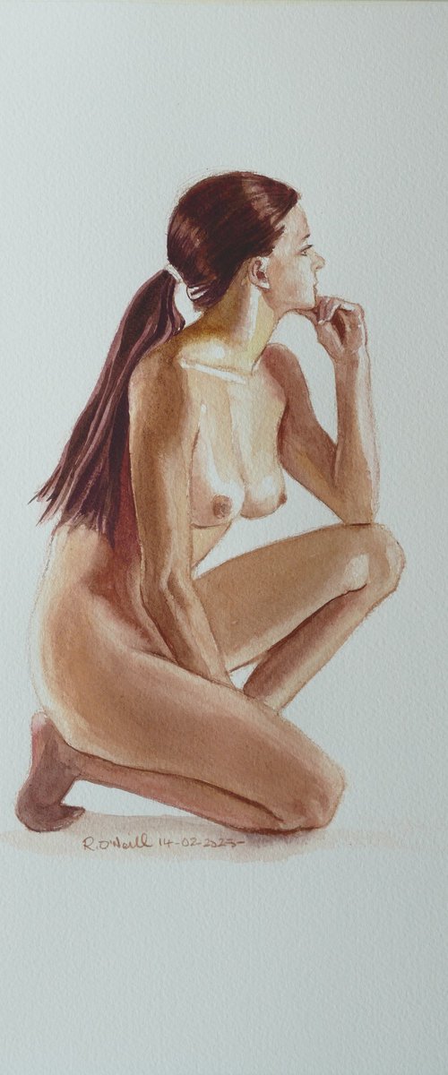 Kneeling female nude by Rory O’Neill