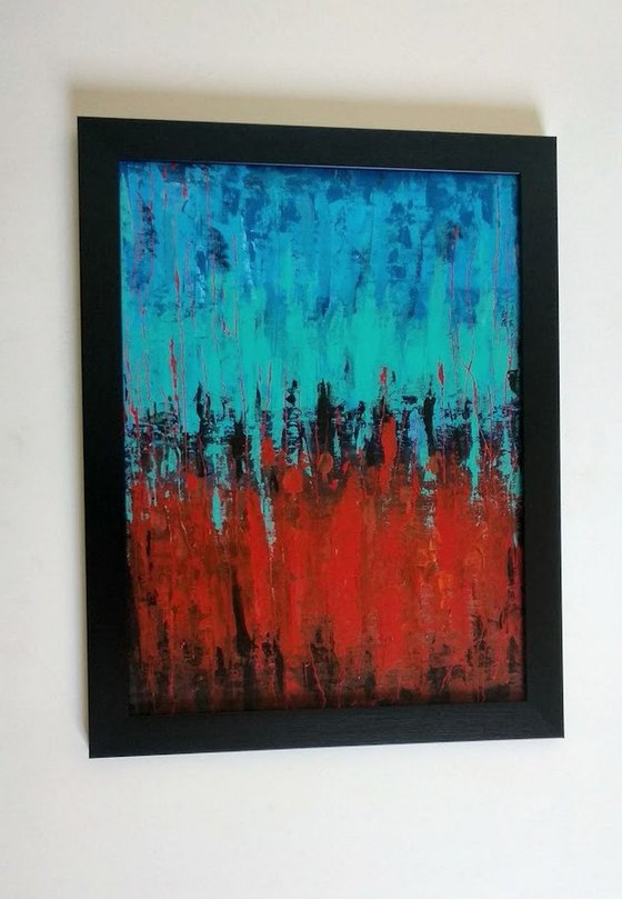 Abstract Red &Turquoise -II